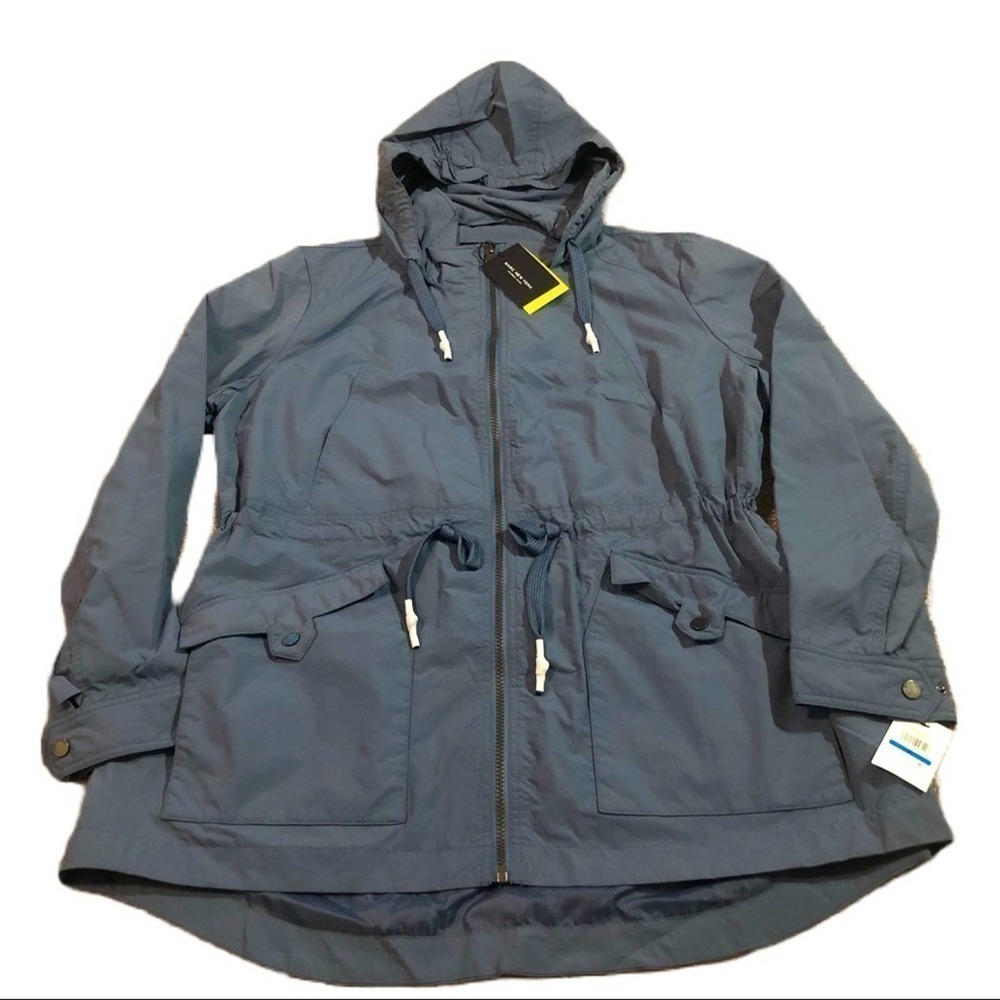 Marc New York Belltown Water Resistant Rain Coat Utility Jacket XL Storm Blue - Picture 5 of 11